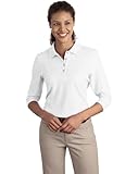 Port Authority Women's Port Authority Ladies Silk Touch 3/4-Sleeve L White