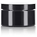 JUVITUS Black PET Plastic (BPA Free) Refillable Low Profile Jar - 4 oz (12 Pack)