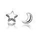 Acxico Moonlight Express Moon and Stars Stud Earrings