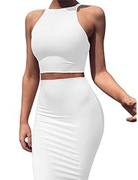 GOBLES Vestido de cóctel sin mangas para mujer, 2 piezas