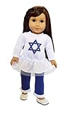 Brittany's Hanukkah Star Outfit Fits 18 Inch Dolls- Compatible with American Girl Dolls-18 Inch Doll Clothes