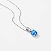Mints Blue Opal Pendant Necklace 4 Prongs Setting Solitaire Fine Jewelry for Women