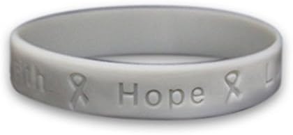 Diabetes/Asthma/Parkinson's Disease Awareness Gray Ribbon Silicone Bracelets (3 Pack)