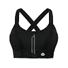 YIANNA Vrouwen Hoge Impact Sport BH Plus Size Zip Front Fastening Bras Gewatteerde Verstelbare Riem