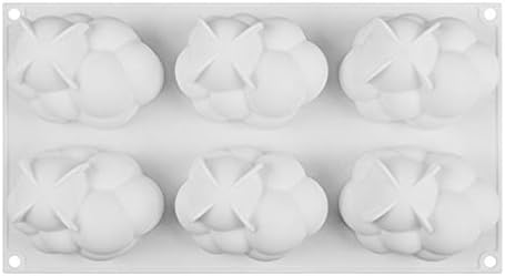 Sansee Silicone Molds 3D Stereo Cloud Shape Chocolate Molds DIY 6 Candy Mold Fondant Mold for Ice Cubes, Baking and Candy