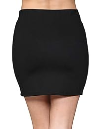 Mini falda corta elástica con abertura frontal para dama