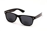 Classic Bifocal Outdoor Reading Sunglasses - Comfortable Stylish Simple Readers Rx Magnification (Black Lens, 2 x)