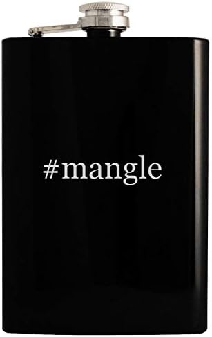#mangle - 8oz Hashtag Hip Drinking Alcohol Flask, Black