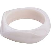 Pingyongchang Multiple Color Square Acrylic Resin Bangle Bracelet Resin Wide Irregular Geometric Plastic Wristbands Cuff Bangle Bracelet for Women Gifts Jewelry