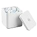mDesign Bathroom Vanity Canister Jar for Cotton Balls, Swabs, Cosmetic Pads - White