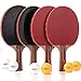 Jebor Professional Ping Pong Paddle Advanced Trainning Table Tennis Racket with Carry Case, 7 ply Wooden Blade with Long Handle 0.6MMRubbers