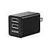 Tiny Wall Charger, Portable Ultra Compact Travel USB Wall Charger with 2 Port Max to 2.4A Output & Foldable Plug for iPhone iPad, Samsung Galaxy, Power Bank and More, Black