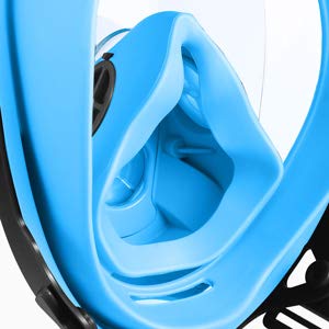 Full Face Snorkel Mask, Joso Snorkeling Mask with Newest Safe Easy Breath System, Longer 360° Rotation Tube Anti-fog 185° Panoramic Seaview Anti-Leak Dry Top Set, for Adults Diving Swimming Backstroke