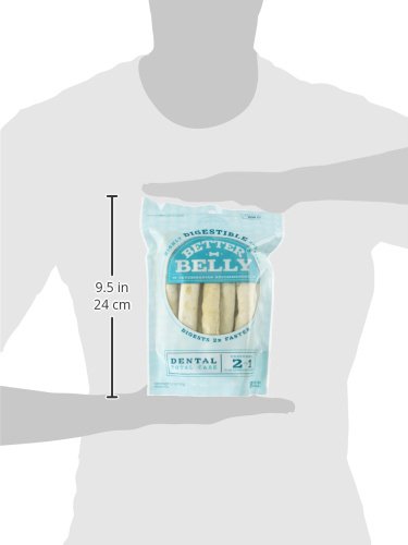 BETTER BELLY HIGHLY DIGESTIBLE RAWHIDE DENTAL CHEWS, TREAT YOUR DOG TO A CHEW WITH NO ARTIFICIAL COLORS OR FLAVORS, 10 COUNT