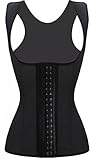 HelloTem Women's Classic 3 Hooks Latex Trainer Shapewear Workout Waist Cincher