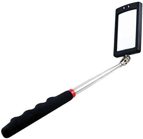 KEMANI Professional Lighted Inspection Mirror Telescoping Illuminate LED 360 Swivel Light Extends Tool For Extra Viewing