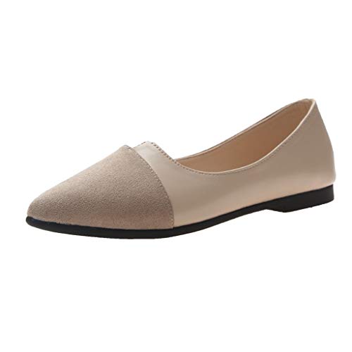 Gyoume Women Shoes Bow Pointed Toe Women Flats Woman Flat Shoes Ballet Flats Ladies (US:9, White)