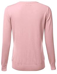 FLORIA Women's Button Down Crew Neck Long Sleeve