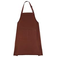 LivingBox Adjustable Water-Resistant Brown Bib Apron with 2 Pockets for Women and Men