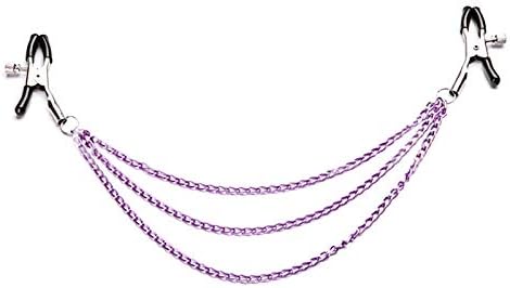 WWonwe Two Adjustable Clips Clamps with One/Three Chains,Free Bag(Three Purple Chains)