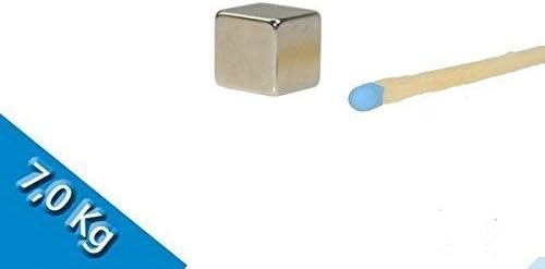 15 Cube Magnets 10,0 x 10,0 x 10,0 mm N45 Nickel