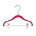 Juvale 24 Pack Hot Pink Velvet Hangers w/Clips for Kids, Baby Nursery, Children's Closet, Dresses, Shirts, Pants, Skirts, Ultra Thin, Nonslip, Space Saving Hangers, 12 Inches Baby Hanger Velvet Pack