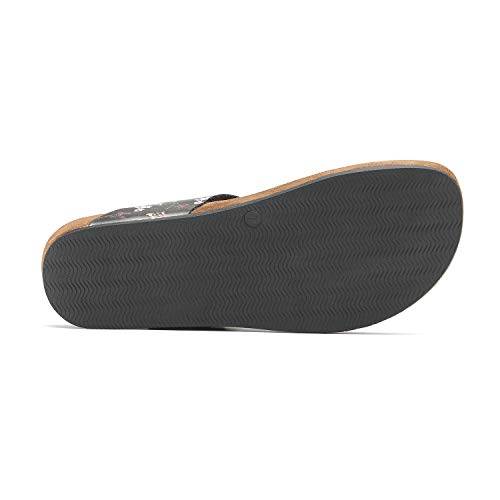 Women's T-Strap Thong Sandals Buckle Slip On Flip-Flops Beach Casual Platform Footbed Slippers (6, Multicolor)