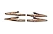 Solid Copper Alligator Clips 4pc 2-inch Crocodile Jaw Soldering Heat Sink & DIY Electronics Test Clip Wire Connector Rated for 10 Amps (10a) & Up To 10 ga (10 awg) Wire