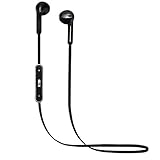 Bluetooth Headphones, Wireless Earbuds Earphones with Mic by Yoyamo Stereo Sound Sweatproof for Sports - for Samsung, iPhone 6 (Black)