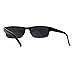 SA106 All Black Narrow Rectangular Thin Plastic Mens Minimal Mod Sunglasses