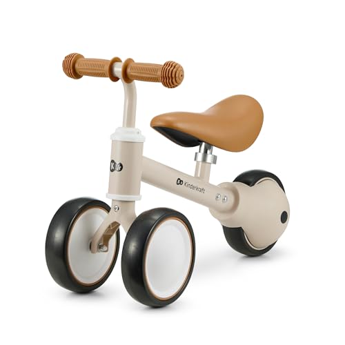 Kinderkraft Cutie 3 en 1 Minitriciclo, Bicicleta De Equilibrio, Sin Pedales, Triciclo, Ajustable, Multifuncional, Ultraligera, Desde 1 Año De Vida hasta Los 15 Kg, Beige