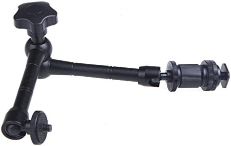 RivenAn 11" Articulating Magic Friction Arm for Hot Shoe Mounts Work with DSLR Camera Rig / LCD Monitor / DV Monitor / LED Lights / Flash Light