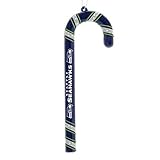 NFL Football Team Logo Candy Cane Tree Ornament Set - Pick Team! (Seattle Seahawks)