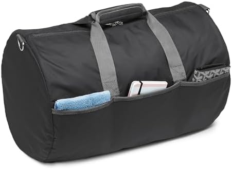 Grand Sac de Voyage Pliable en Nylon de 50,8cm pour Le Voyage, Rangement avec Poches Zippées, Capacité de 13,6kg, Noir