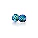 Pretty Smart Mermaid Scale Stud Earrings on Plastic Posts 12mm (Teal Blue)