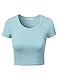 J.TOMSON Women’s Basic Short Sleeve Round Neck Crop Top