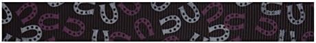 Bowtique VR15.560 | Multi-Coloured Lucky Horseshoes Grosgrain Ribbon | 5m x 15mm