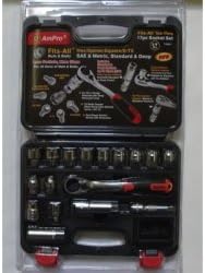 Ampro Tools (AMPT45971) 17 pc 3/8 in Drive Go-Thru Fits All Socket Set