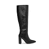 Steve-Madden-Womens-Fenix-Leather-Pointed-Toe-Knee-High-Black-Croco-Size-75