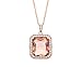 NYC Sterling Women Rose Gold Plated Cubic Zirconia Simulated Morganite Halo Pendant Necklace
