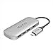 USB C Hub, HooToo USB C Adapter with 4 USB 3.0 Ports for MacBook/Pro/Air and Windows Type C Laptop-Silver