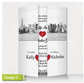 Sienna Mai 10 Personalised Handmade Gatefold Wedding Invitations With Ribbon & Envelopes
