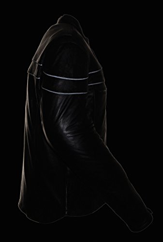 Milwaukee Men's Premium Leather Vented Scooter Jacket (Black, Medium)