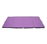 Soozier PU Leather Gymnastics Tumbling/Martial Arts Folding Mat, Purple, 4 x 8' x 2
