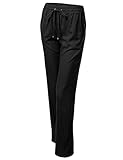 JJ Perfection Women's Comfy Drawstring Wide Leg Linen Pants