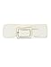 Lady Metal Single Pin Buckle Stretchy Cinch Band Waist Belt Off White