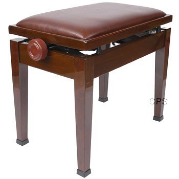 Adjustable Piano Bench with Quick Adjustment in Walnut