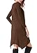 Invug Women Casual Loose Soft Crewneck Long Sleeve Pockets Swing T-Shirt Dress Coffee 3XL