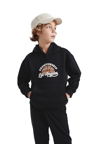 DeFacto B7821A8, Sudadera con Capucha Niños, Black,