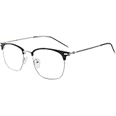 Shiratori Vintage Retro Half Frame Horn Rimmed Optics 43mm Clear Lens Glasses